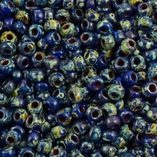 Miyuki rocailles Perlen 8/0 - Opaque picasso cobalt 8-4518
